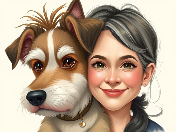 Pet & Owner Mashup Portrait — Merge a pet and owner into one creative character