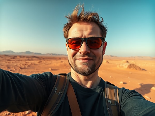 AI Travel Selfies in Imaginary Worlds